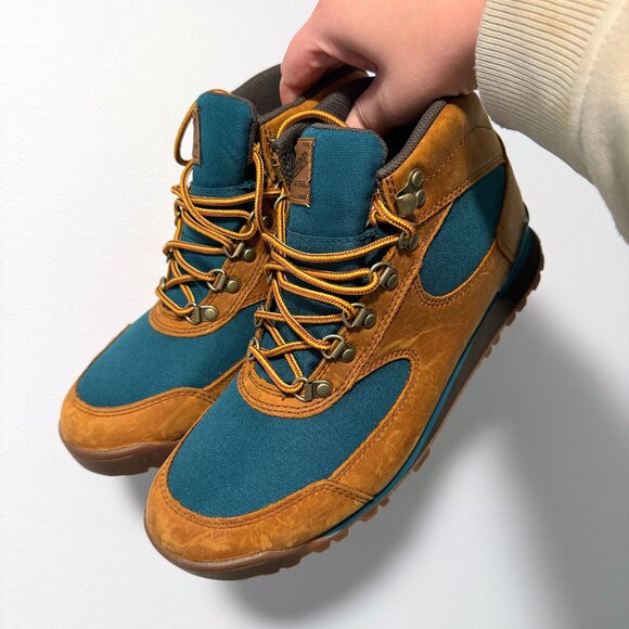 Danner Shoes - Danner Jag Womens Hiking Boots Sz 9 Distressed Brown Deep Teal Lace Up Mid Top